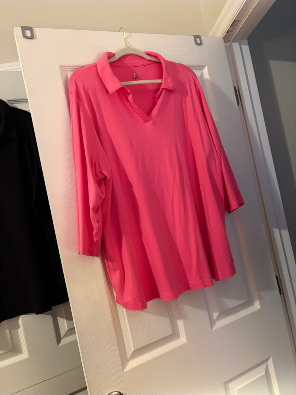 Isaac Mizrahi Pink Collared V-Neck Tunic